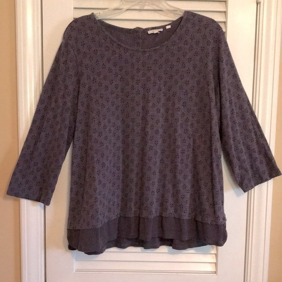 Fat Face Women’s Top Dark Plum color Black design 3/4 Sleeve Size 14 Boho - Picture 1 of 10